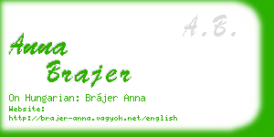 anna brajer business card